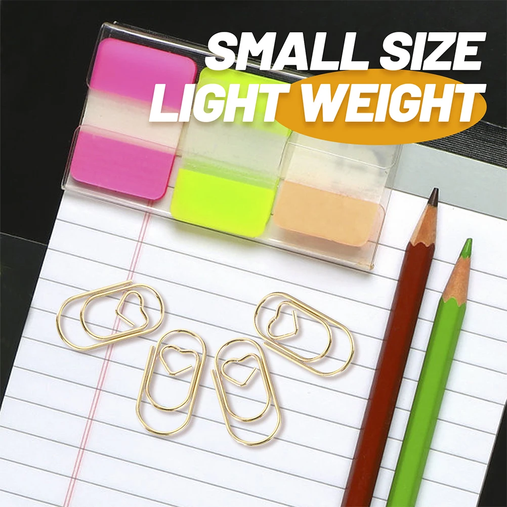 

200Pcs Heart Shaped Metal Clips Steel File Paper Clips for Documents Scrapbooks Envelopes