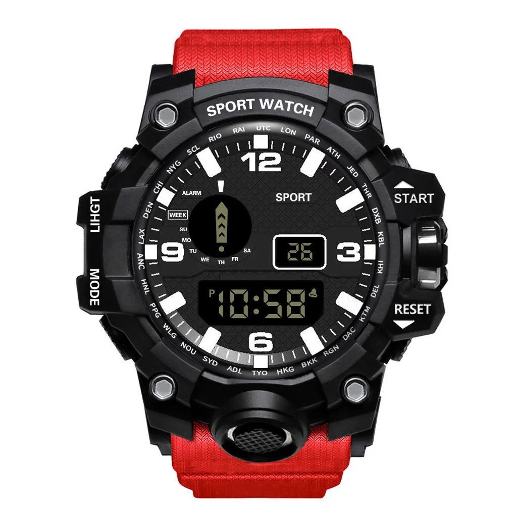 YIKAZE Sports Men Watches Multifunction Men\'s LED Digital Watch Big Dial Waterproof Military Clock Fitness Electronic Watch man