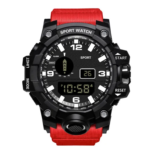 Imagen 2 del producto Relojes deportivos YIKAZE para hombre, reloj Digital LED multifunción para hombre, reloj militar resistente al agua con esfera grande, reloj electrónico deportivo para hombre