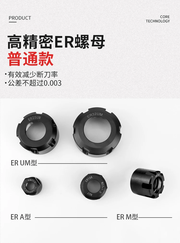 ER8M ER11M ER16M ER20M Pinza per incisione del router CNC Dado esagonale di serraggio, per pinza per fresatura per tornio CNC Porta mandrino