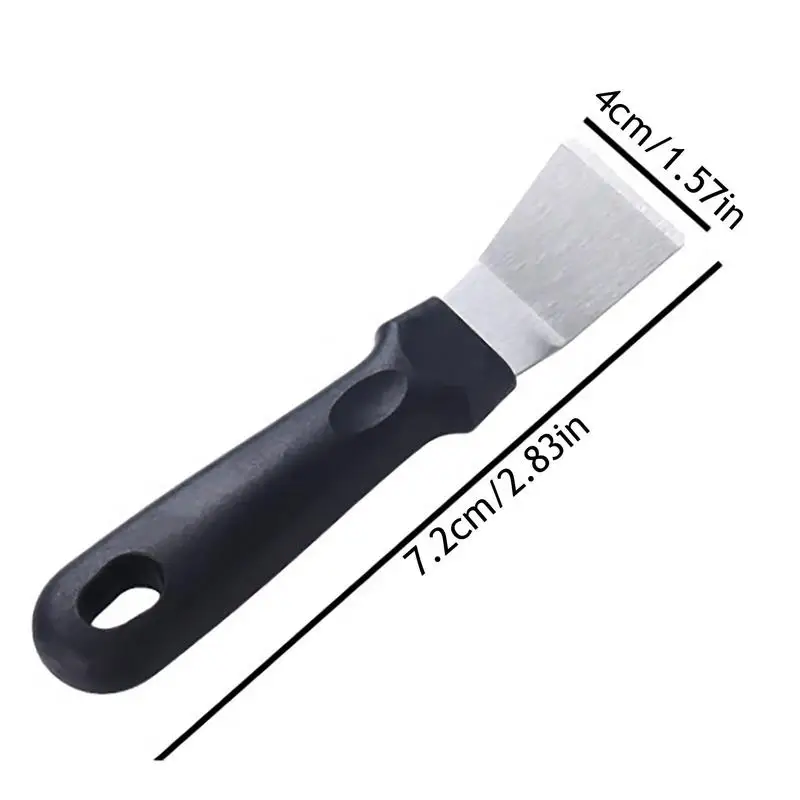 Mini escova de limpeza de aço inoxidável, Escova de ferrugem, 4 em 1 função, Lampblack Shovel, Pá para sala de estar