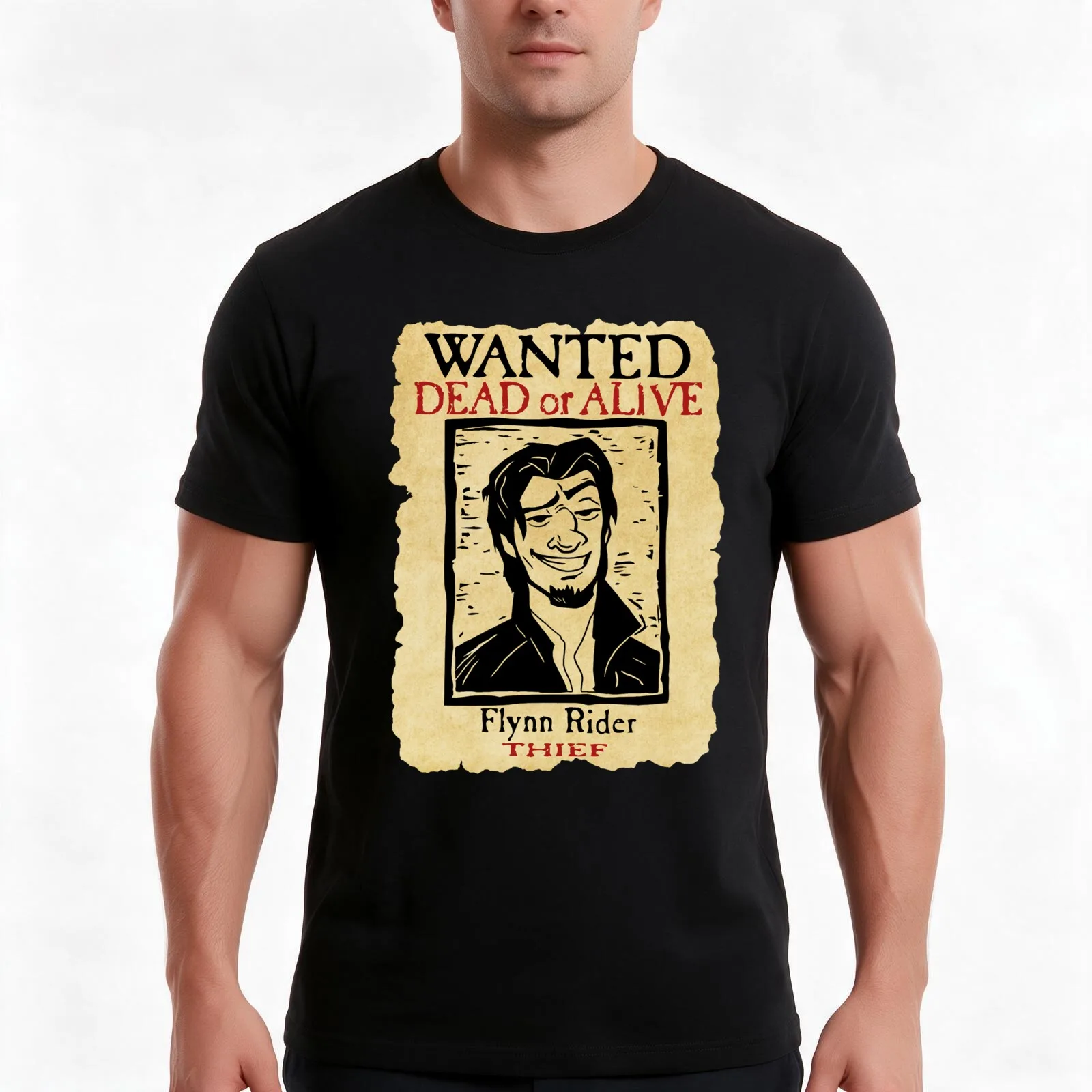 Wanted Flynn Rider Broken Nose T-Shirt Summer Casual Cotton Tee Oversized Streetwear Tops Vintage Graphic Print 100% Cotton