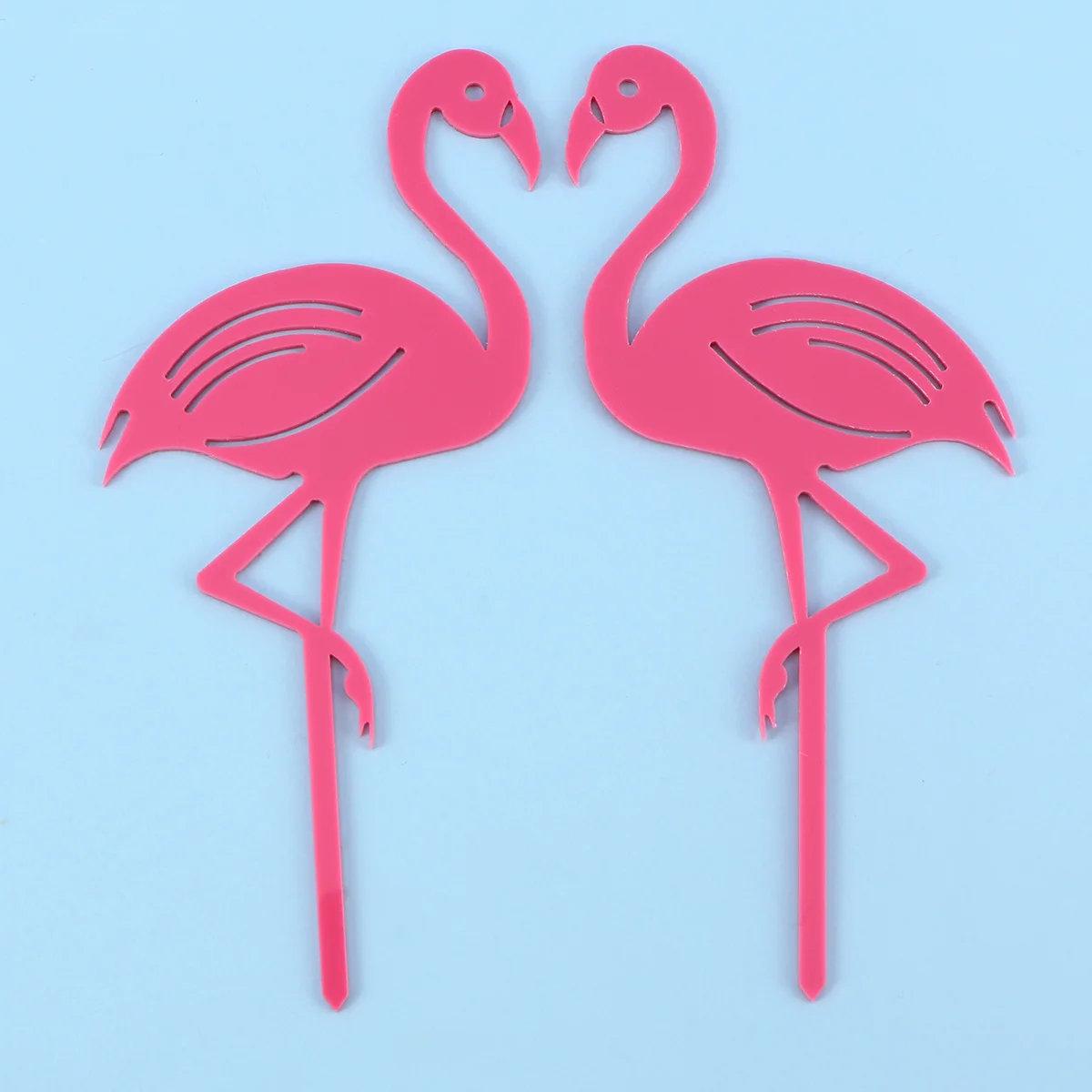

2Pcs Flamingo Cake Toppers Pink Acrylic Creative Cupcake Picks Decoration for Birthday Wedding Baby Shower Christmas