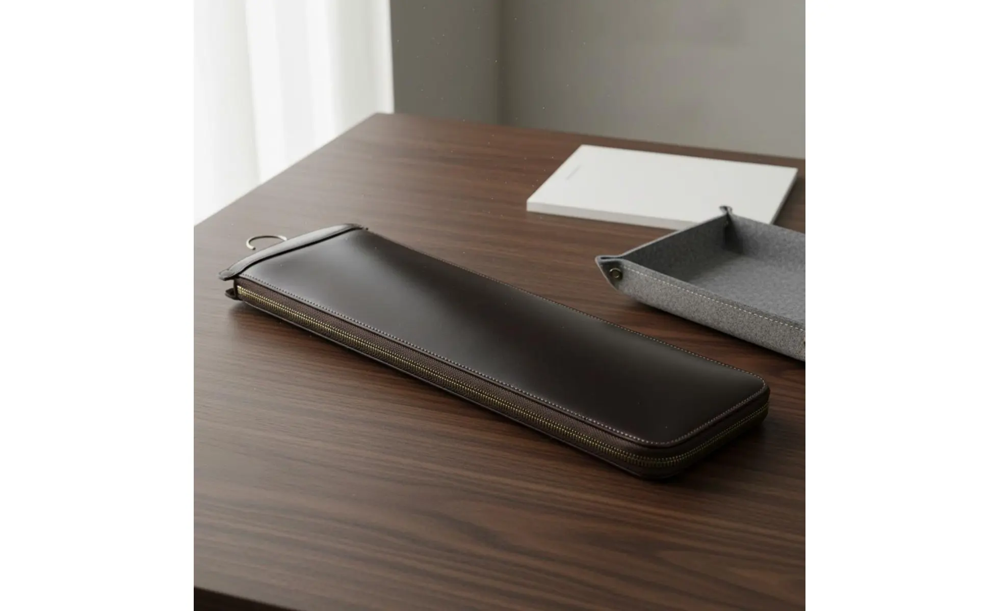 Leather Tie Travel Case Hook Design Leather Tie Box Necktie Storage Box Slim for Travelers