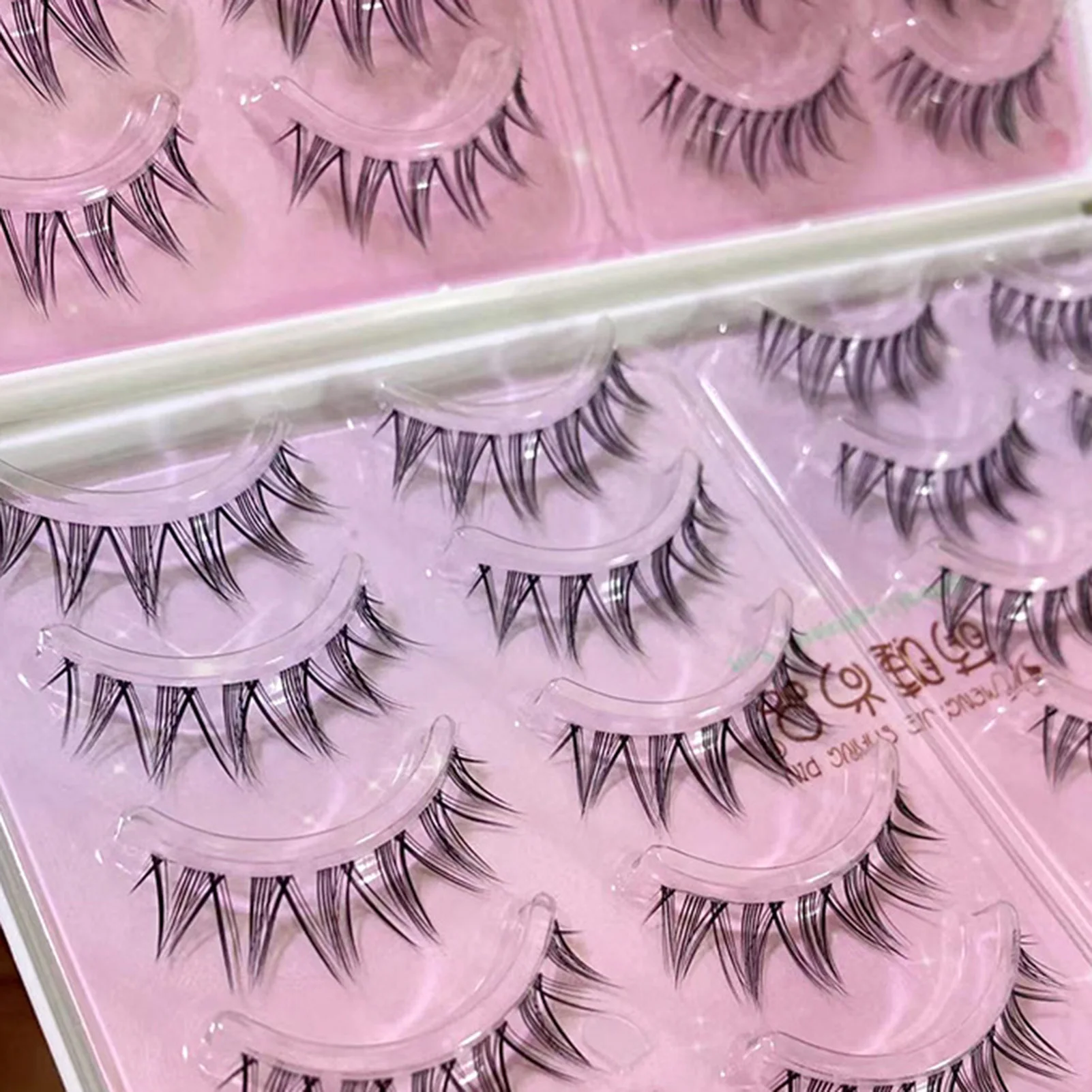 40PCS Anime Manga False Eyelashes Set Korean Style Full Strip Lashes Kit for Natural Dramatic Eye Makeup