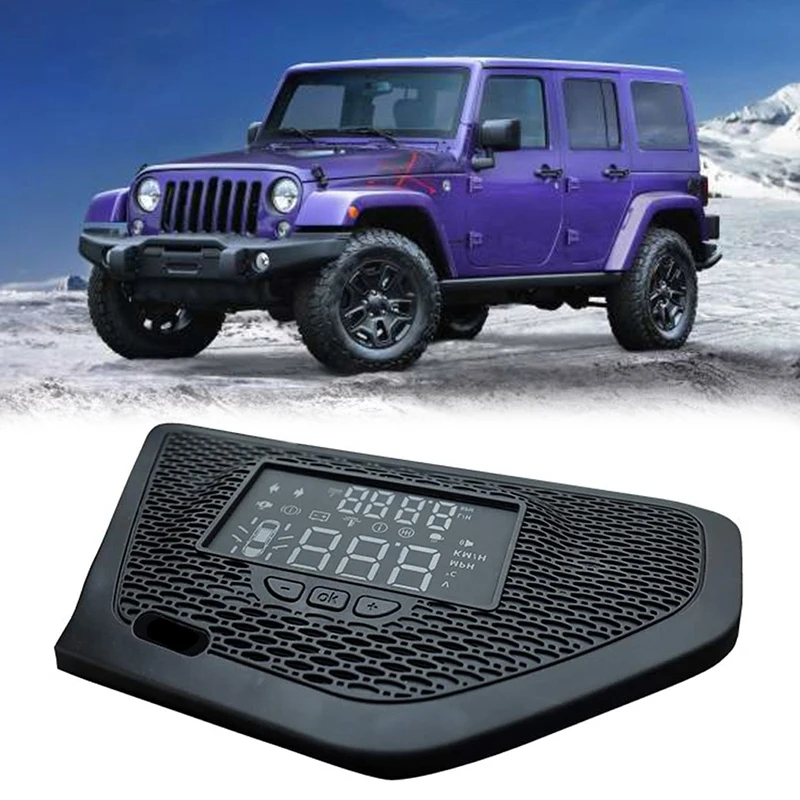 Car Head Up Display HD Projector Screen HUD Overspeed Alarm For Jeep Wrangler JL 2018 2019