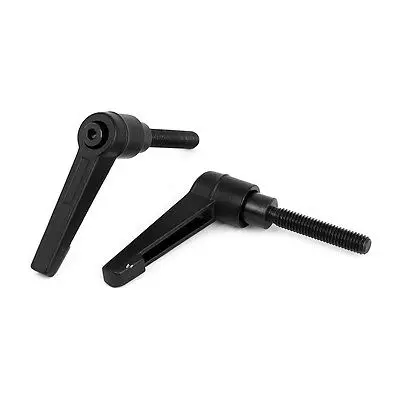 M6 x 32mm Male Thread Lathe Machine Metal Adjustable Handle Lever Grip 2pcs