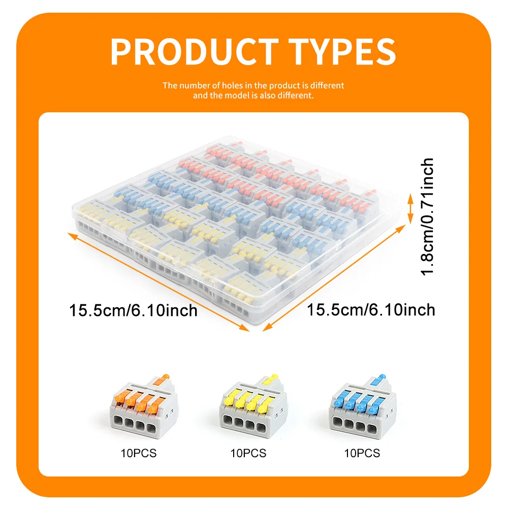 Mini Kompaktes Hebelkabelverbinder-Set Schnellverbindungs-Elektroanschlussklemmen für 28-12 AWG Kabelverbindungen – Detail 9