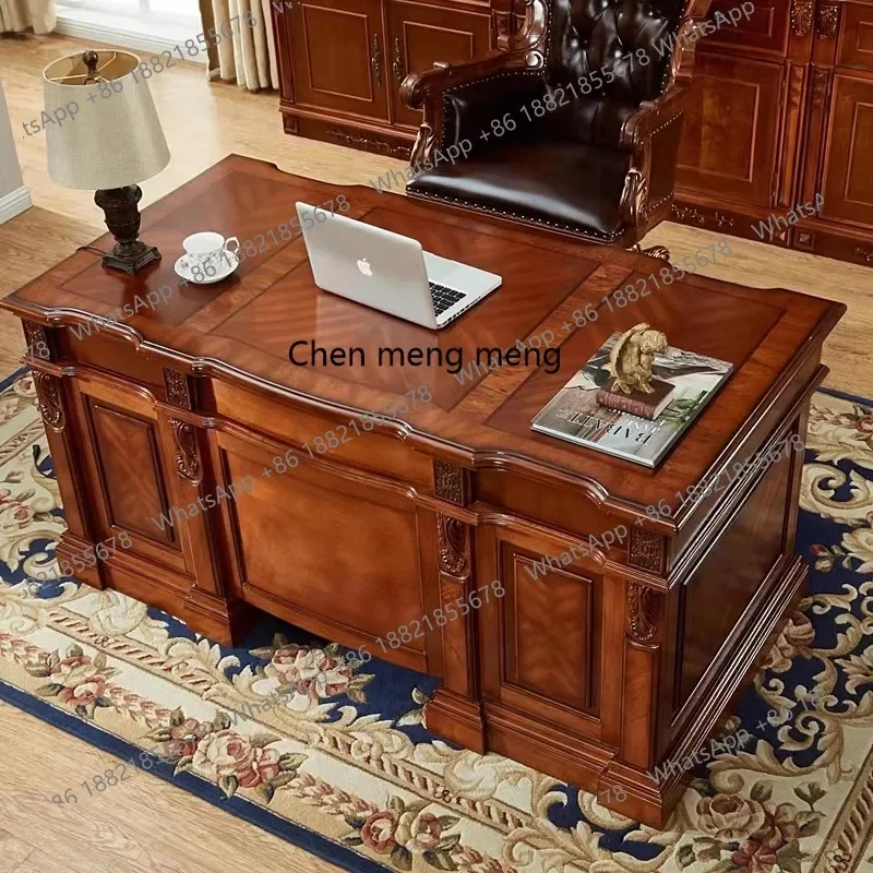 

American desk, European solid wood, high-end office home computer desk, study desk, writing desk R