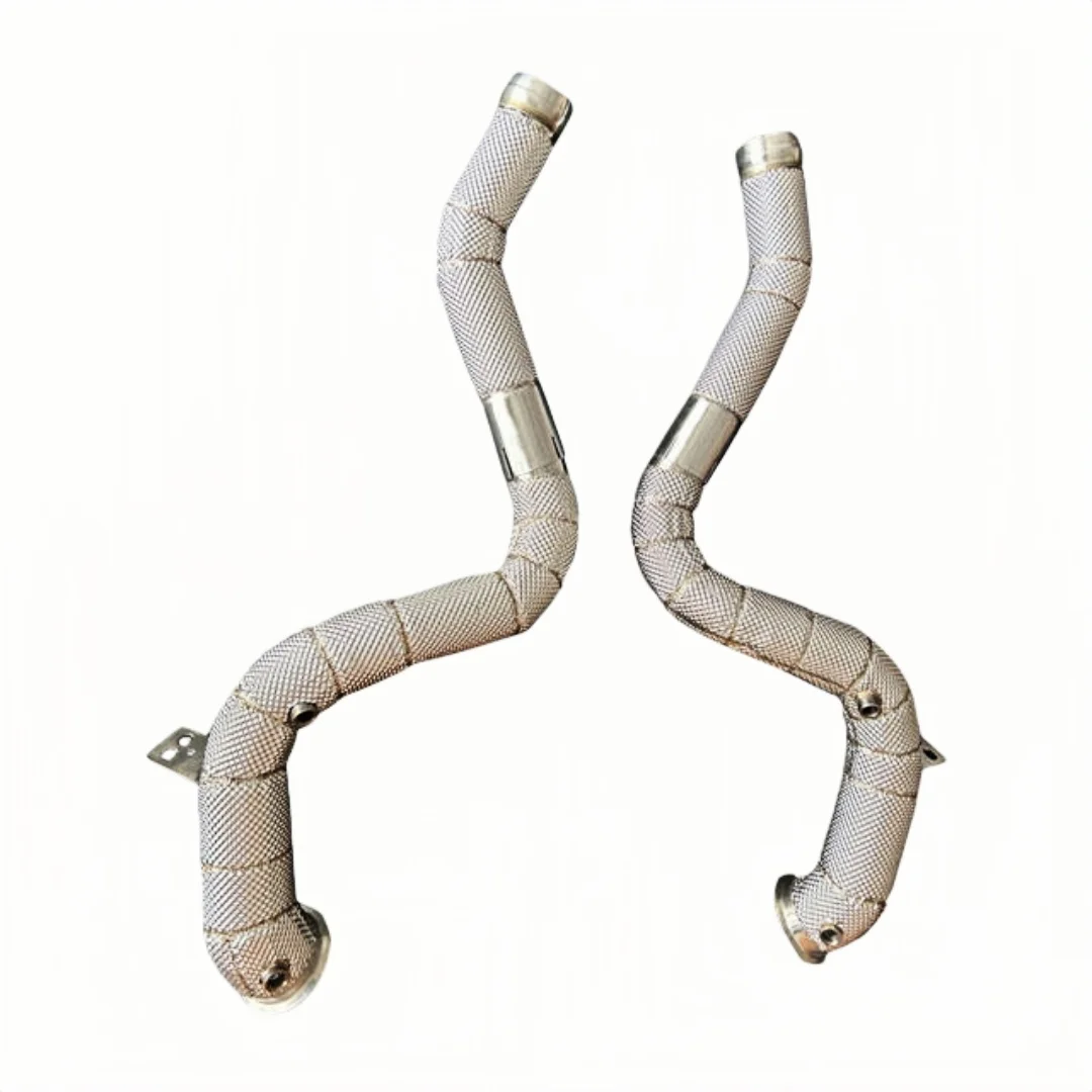 High Flow Stainless Steel Exhaust Downpipe for 2015-2018 Mercedes-Benz C63/C63S AMG W205 4.0T 1.5mm Thick