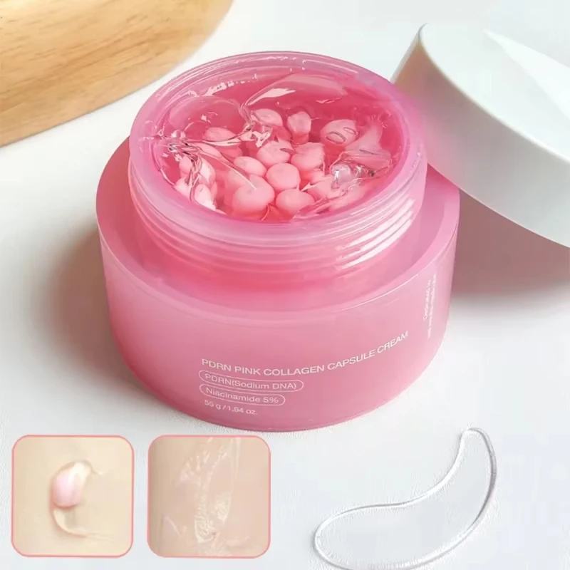 Crème Coréenne PDRN au Collagène Rose et Niacinamide pour un Teint Uniforme – Hydratant Visage Léger Non Gras