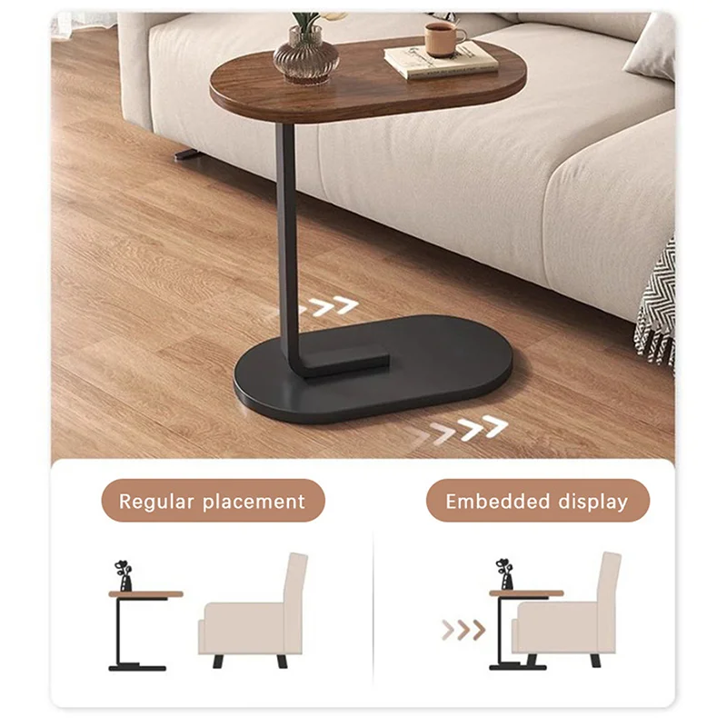 Portability Household Compact Tea Table C Shaped Side Table Modern Light Luxury Style Small Coffee Table Living Room image 3