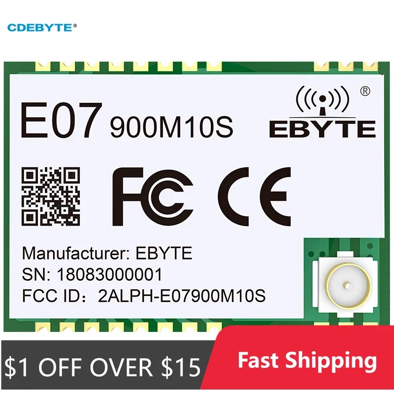 

CC1101 Wireless RF Module 868Mhz 915Mhz Long Range 1.5km SMD Package E07-900M10S SPI Wireless Module