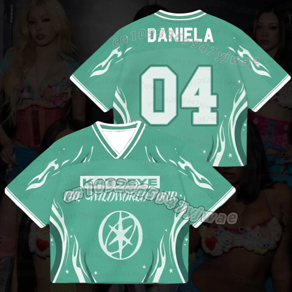 26 Women The WildWorld Tour Wild Katseye Album Mesh Jersey Gift For Fans Mesh Football Jersey V-Neck Jersey,Daniela Fans T Shirt