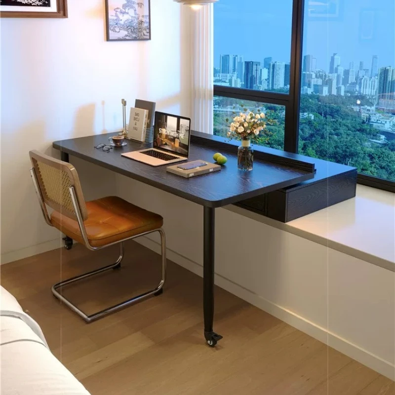 Modern Solid Wood Bay Window Desk Nordic Creative Pull-out Retractable Computer Desks with Drawers Bedroom Furniture FYFD