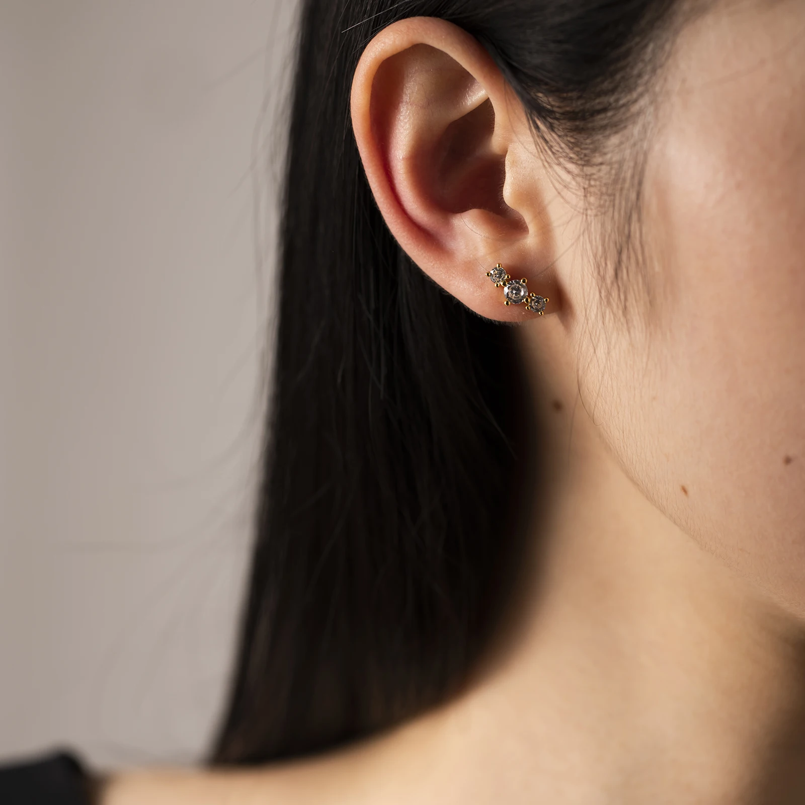 ANDYWEN 925 فضة ثلاثة الزركون تشيكوسلوفاكيا قرط الاذن المرصع مجوهرات فاخرة 2025 كلاسيكي جديد للنساء كريستال جواهر