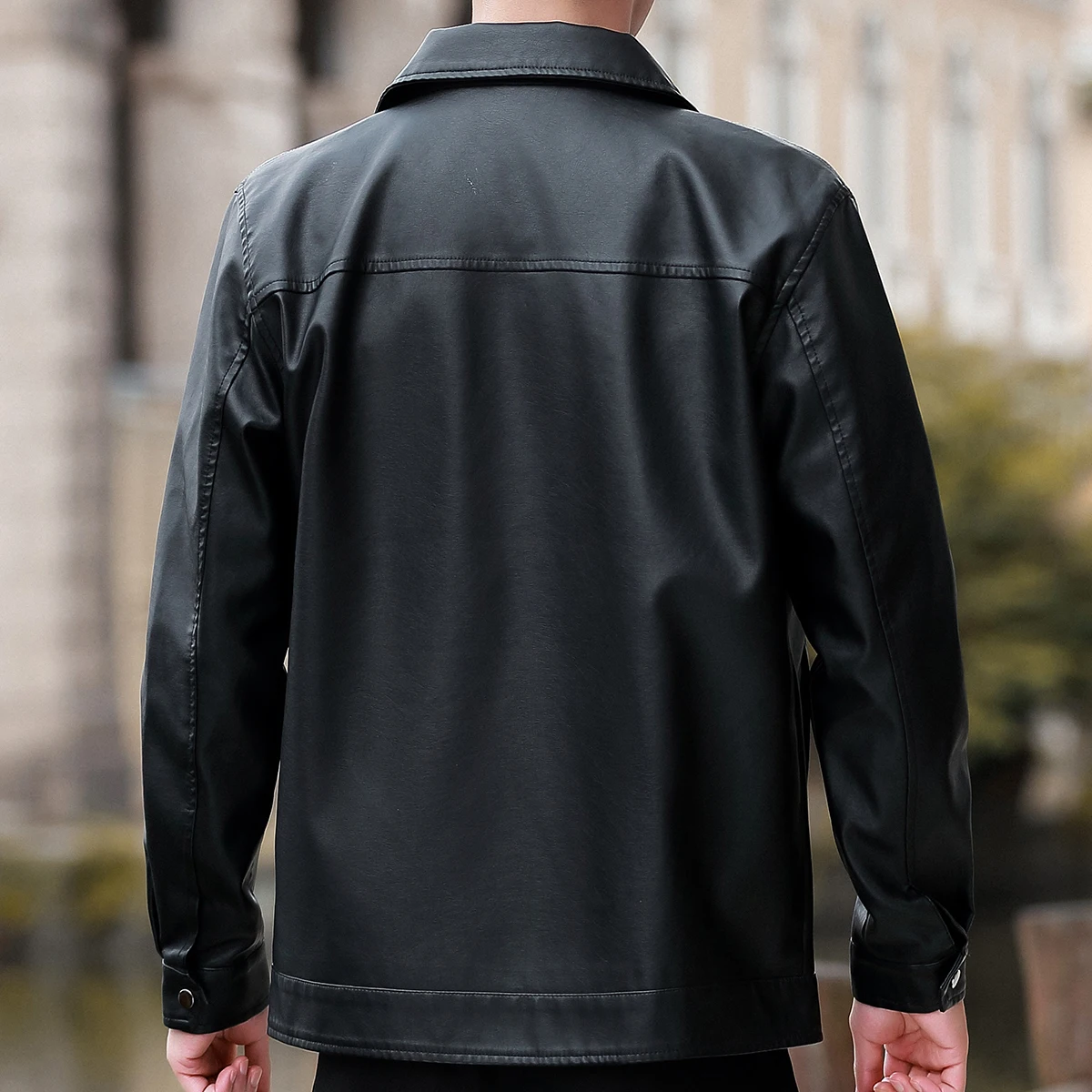 Roupas Masculinas chaqueta de cuero transpirable cómoda ropa de hombre de alta calidad moda Casual estilo ropa de calle Parkas con solapa