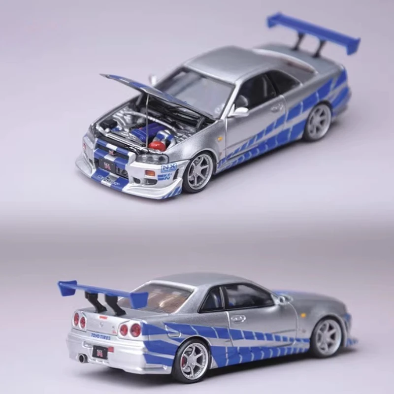 

Focal Horizon GTR34 1:64 Nissan Skyline GT-R Speed Passion Silver Blue, Alloy Car Model
