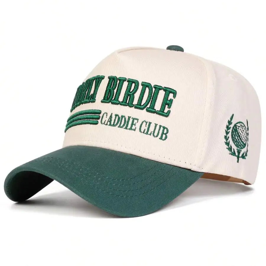 

Two Tone Embroidered Letter Baseball Cap Adjustable Sun Protection Leisure Hat For Men