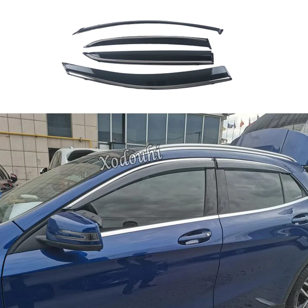 

For Mercedes Benz GLA 2015 2016 2017 2018 2019 Car Body Styling Stick Plastic Window Glass Wind Visor Rain/Sun Guard Vent 4PCs