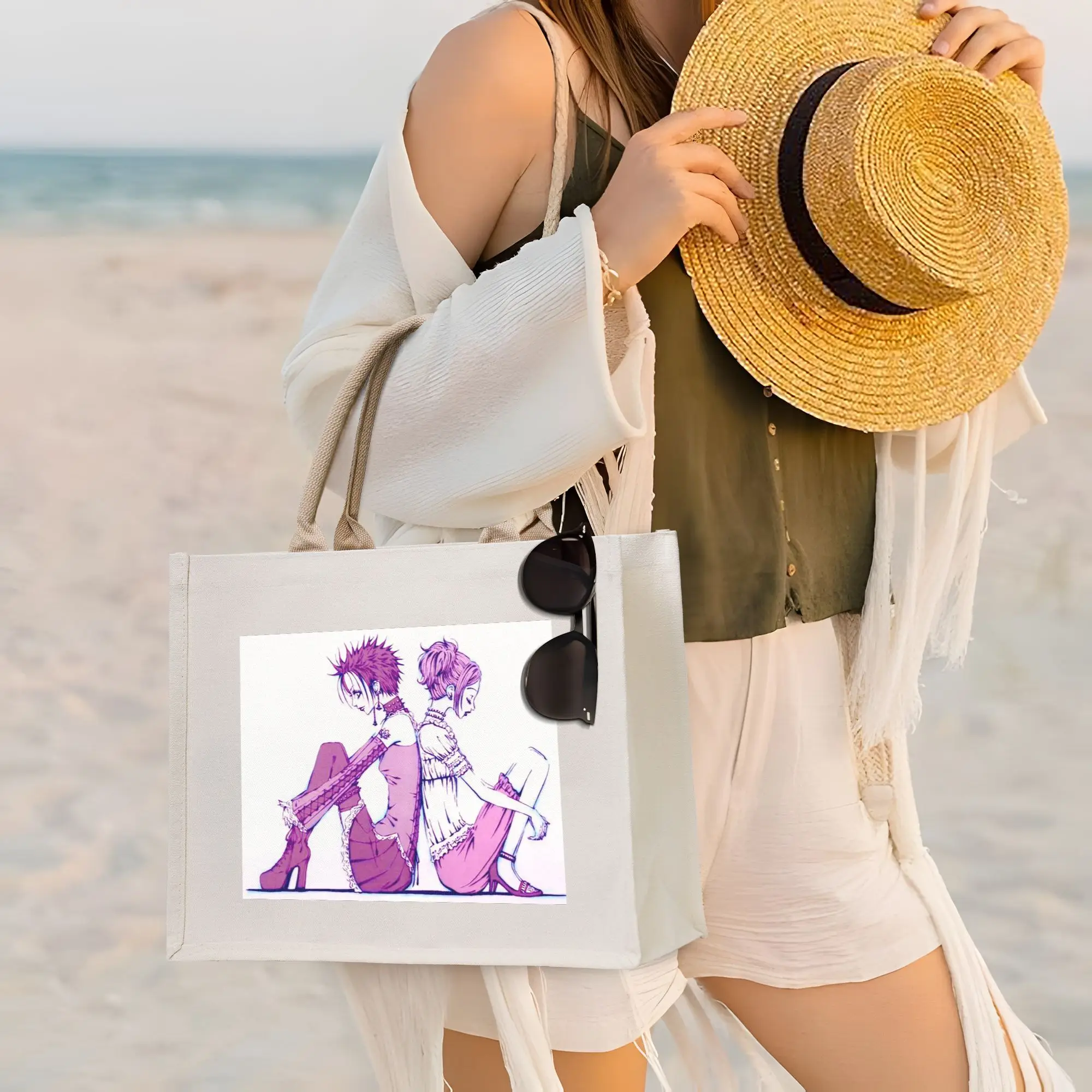 

Сумка-шоппер Shoujo Manga Anime Nana, холщовая складная сумка-тоут для женщин, дорожная сумка через плечо