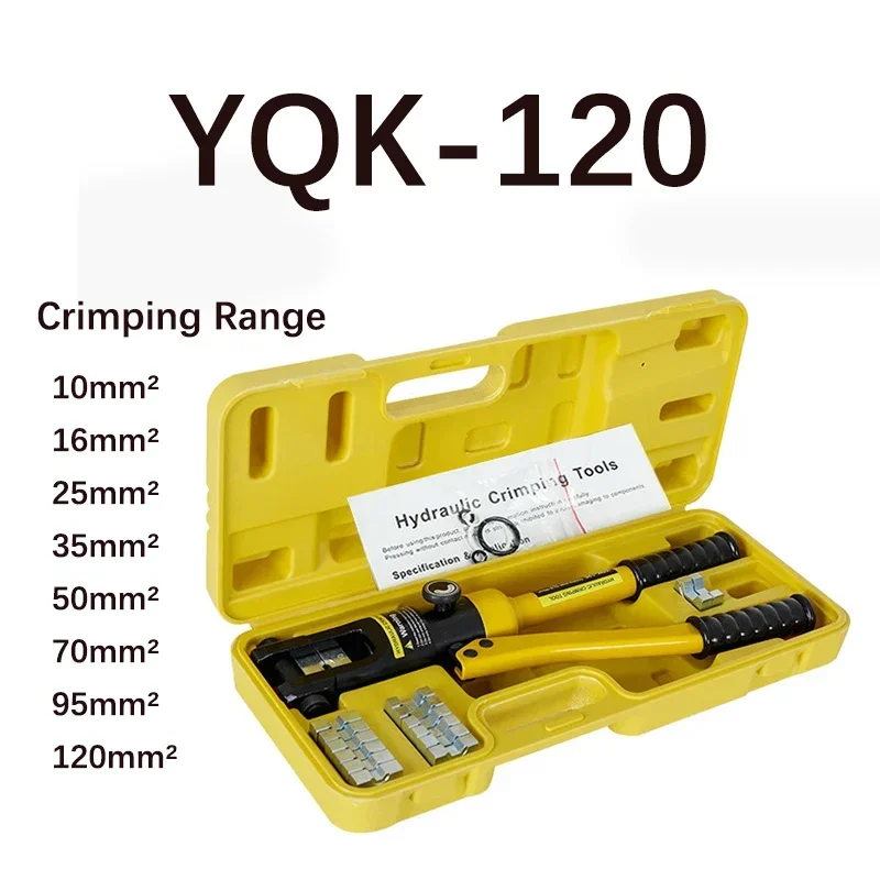 YQK-70/120/240/300 Hydraulic Pliers Crimping Tool Set 6/8 Tons With 4/6/10/16/25/35/50/70/95/120mm² Hexagonal Crimping Mold