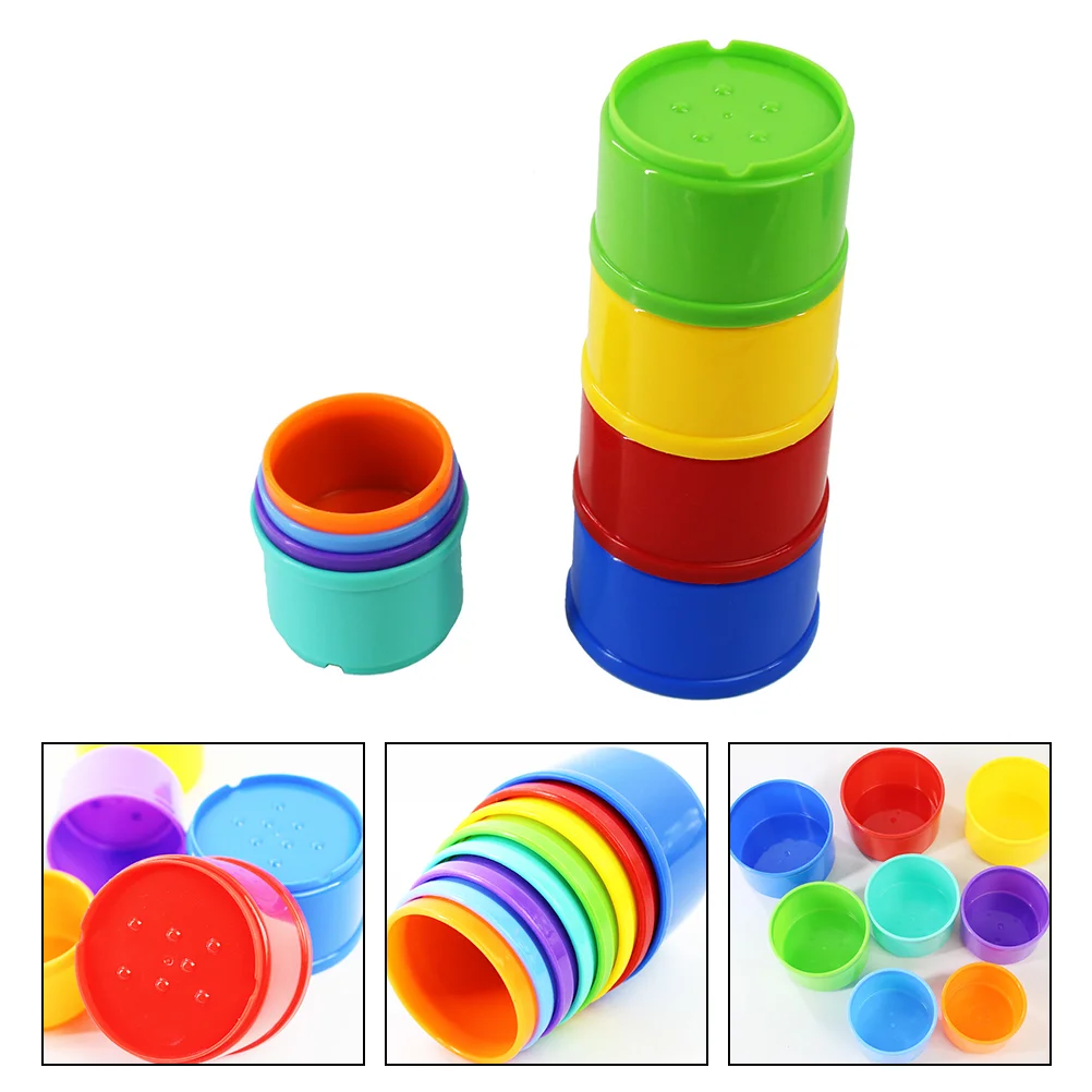 

8 Pcs Children's Stacking Cup Funny Building Block Plaything Game Kids Toys Study Educational