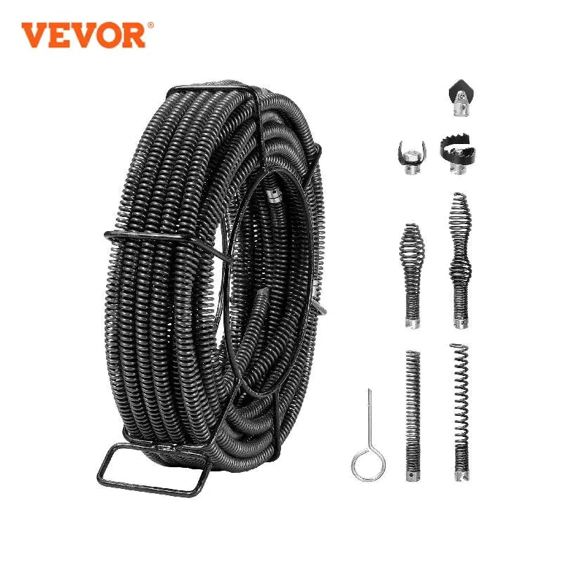 

VEVOR Drain Cleaning Cable Professional Sectional Drain Cleaner Cable Hollow Core Sewer Drain Auger Cable for Floor Drain Clean