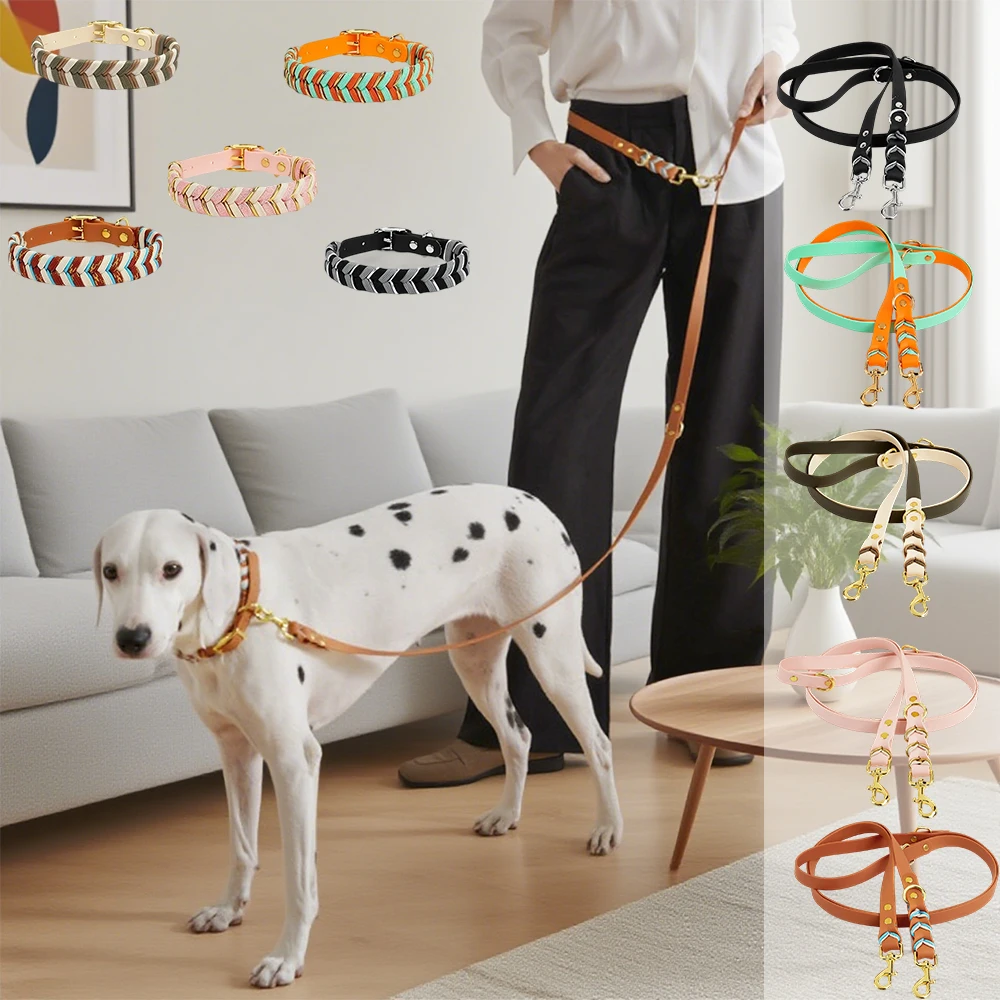 

Dog Collar Pet Supplies Collar Colorful Webbing PVC Lead Rope Fashion Walking Leash Golden Retriever Collar Removable