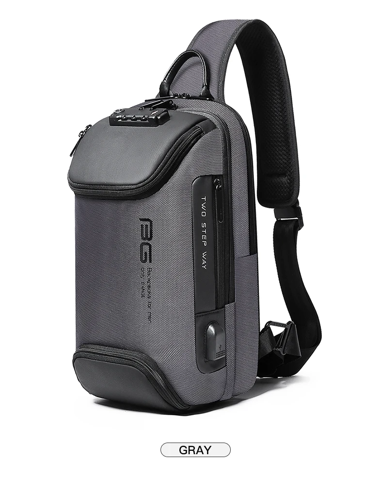 BANGE Neues Modell Class Song Herren Business Anti-Diebstahl Umhängetasche mit USB-Anschluss, Leichte Outdoor Herren Crossbody Brusttasche – Detail 1