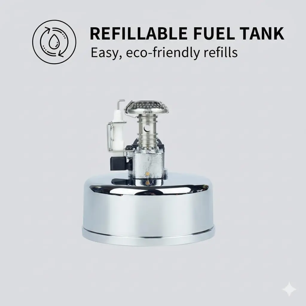 Portable Butane Torch Burner for Coffee & Cooking - Adjustable Flame, Refillable Tabletop Burner