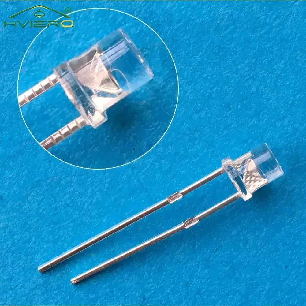 100Pcs F3 3mm 2pins Flat White Red Yellow Blue Green Pink Diode Led Wide Angle Light Emitting Diodes Lamp Ultra Bright LED Bulbs