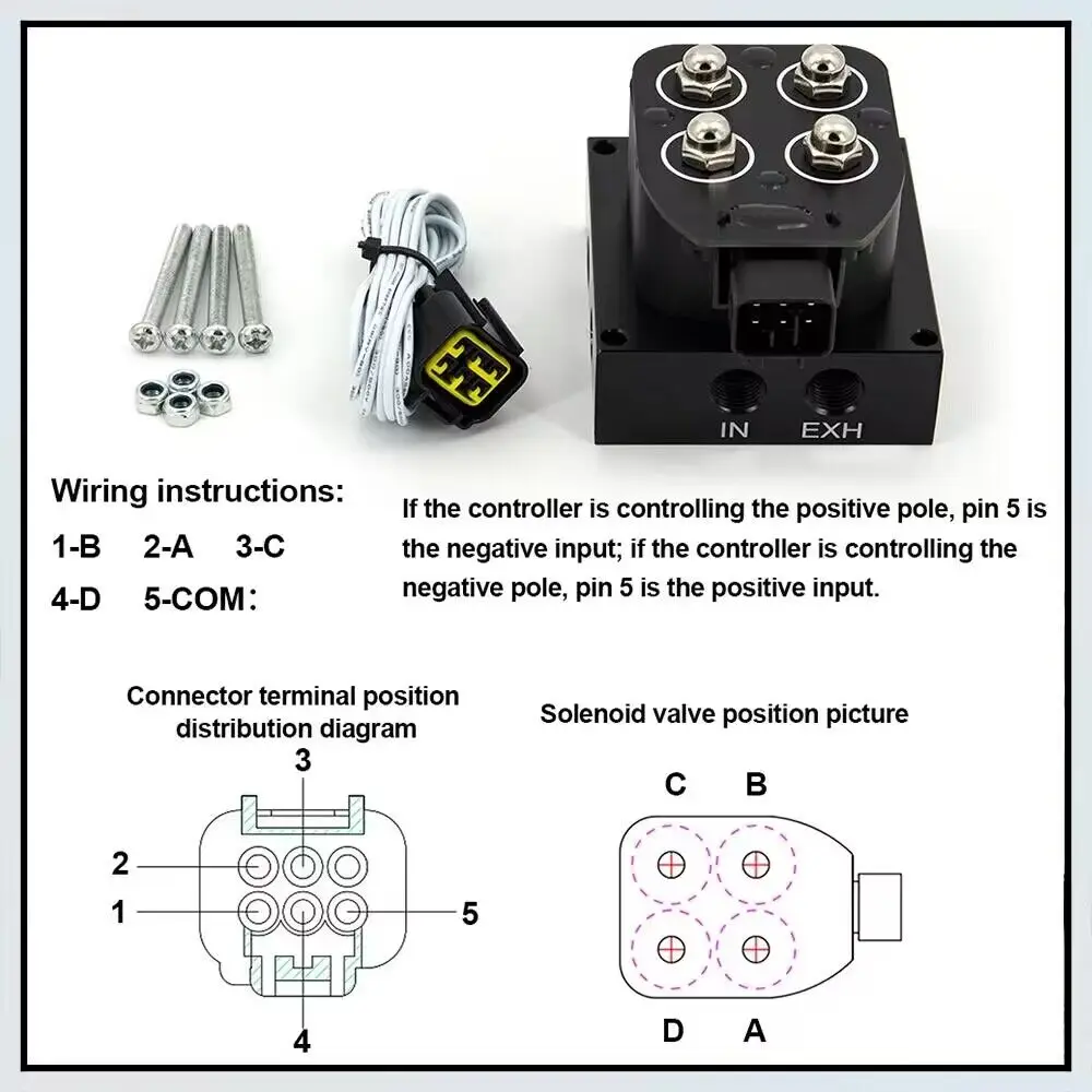 3Color Air Ride Suspension Three in One Display Pressure Gauge With Solenoid Valve and Remote Control &Panel Ship Type Switch