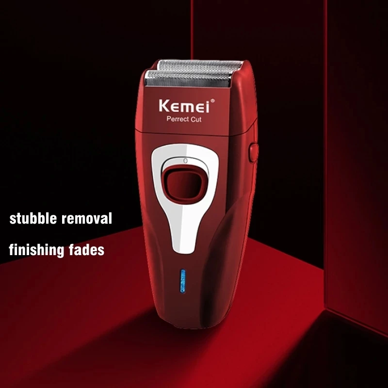 Kemei-男性用の充電式電動シェーバー,あごひげとあごひげ用の美しいシェーバー