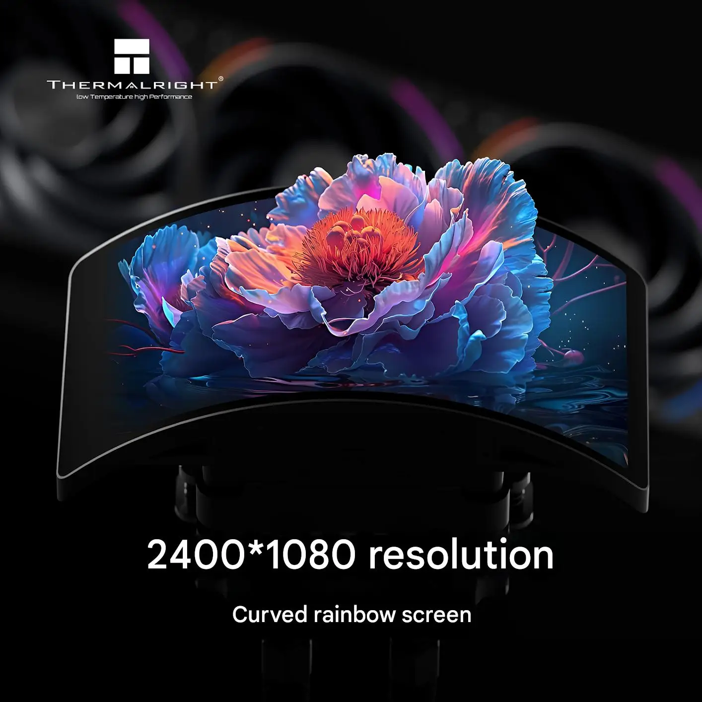 Thermalright Rainbow Vision 360 Turbo ARGB Refroidisseur à eau tout-en-un 360 mm, CPU à refroidissement par eau, installation DIY, écran incurvé 2K de 6,67 pouces, LGA 1851/1700/AM5