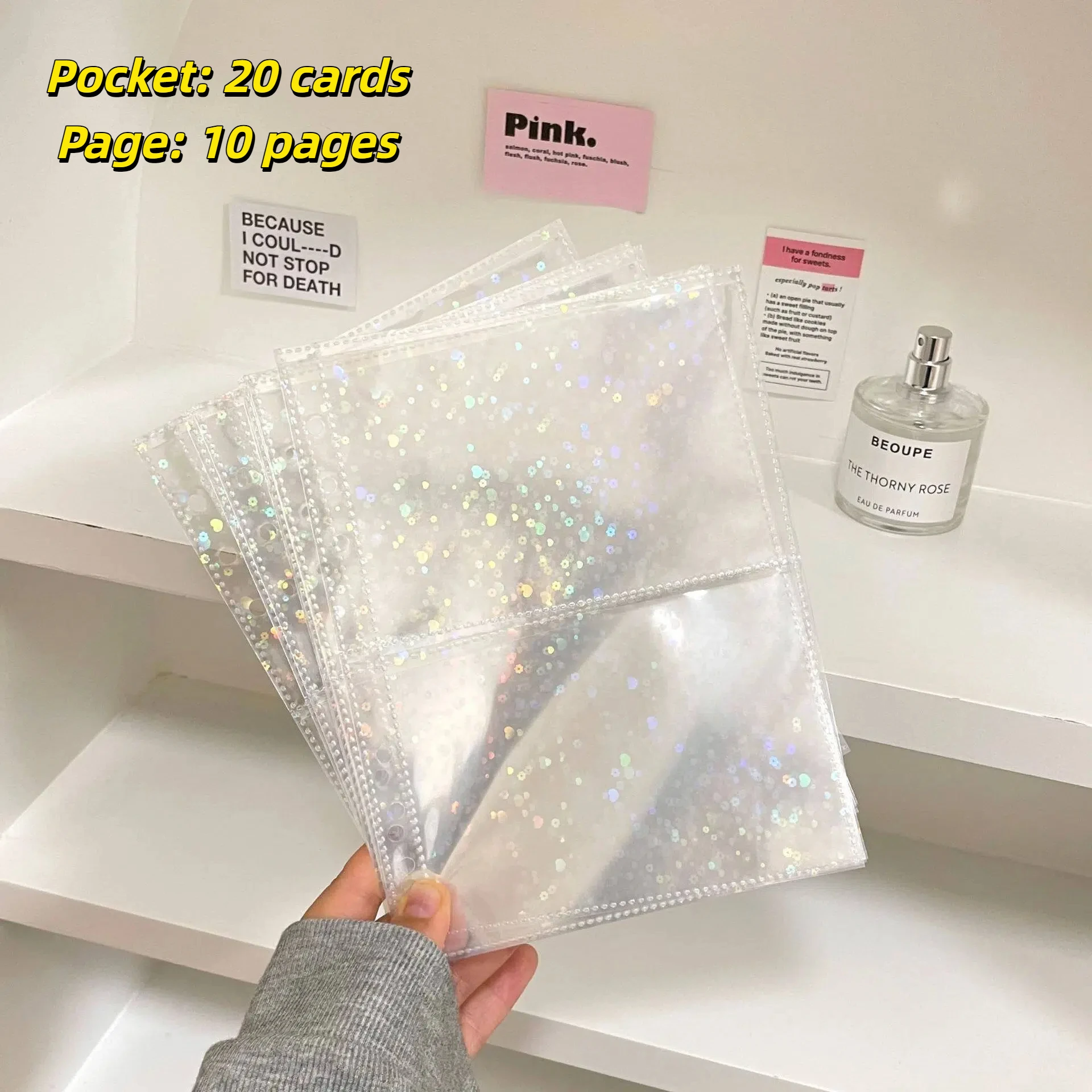 10 Stück ultraklare K-Pop-Kartenhüllen, Binder, Fotokarten, Fotoalbum, Innenseite für Postkarten, Filme, Spielkarten, Fotokartenschutz