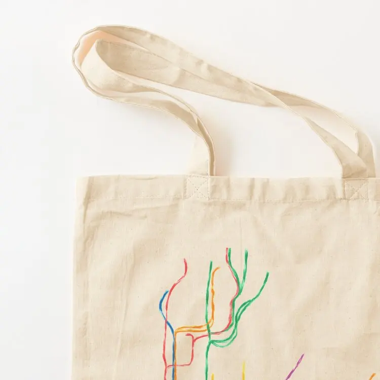 مدينة نيويورك مترو الانفاق خريطة حمل حقيبة أكياس التسوق المرأة حمل حقيبة قماش مخصص أكياس التوصيل المجاني