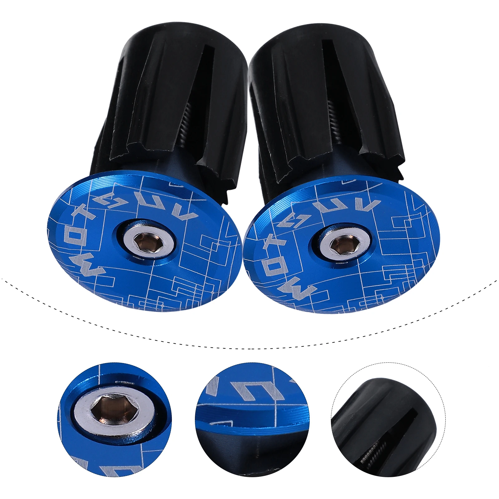 

2Pcs Stylish Aluminum Alloy Bike Handlebar Plugs Secure Locking End Caps for Adult Cycling Drop Bars Protection Decorative