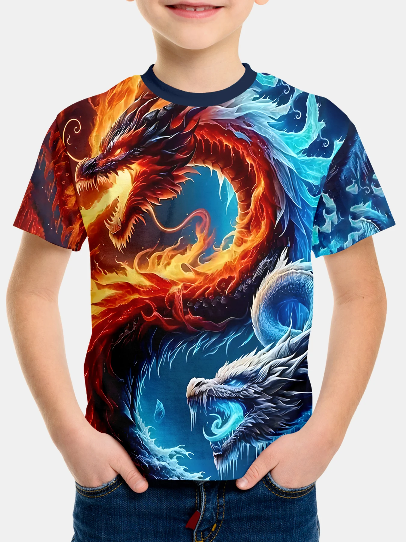 

Dragons T-shirt for a Boy Child Tee Shirt Children's Clothing Boys Clothes Kids T-shirts Tops Short Sleeve 2024 2025 Top Boy's