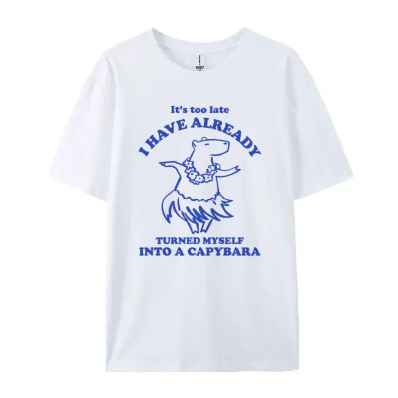 Camiseta de algodón neutro de género, camiseta holgada de manga corta con cuello redondo y estampado gráfico de gran tamaño, moda incluida