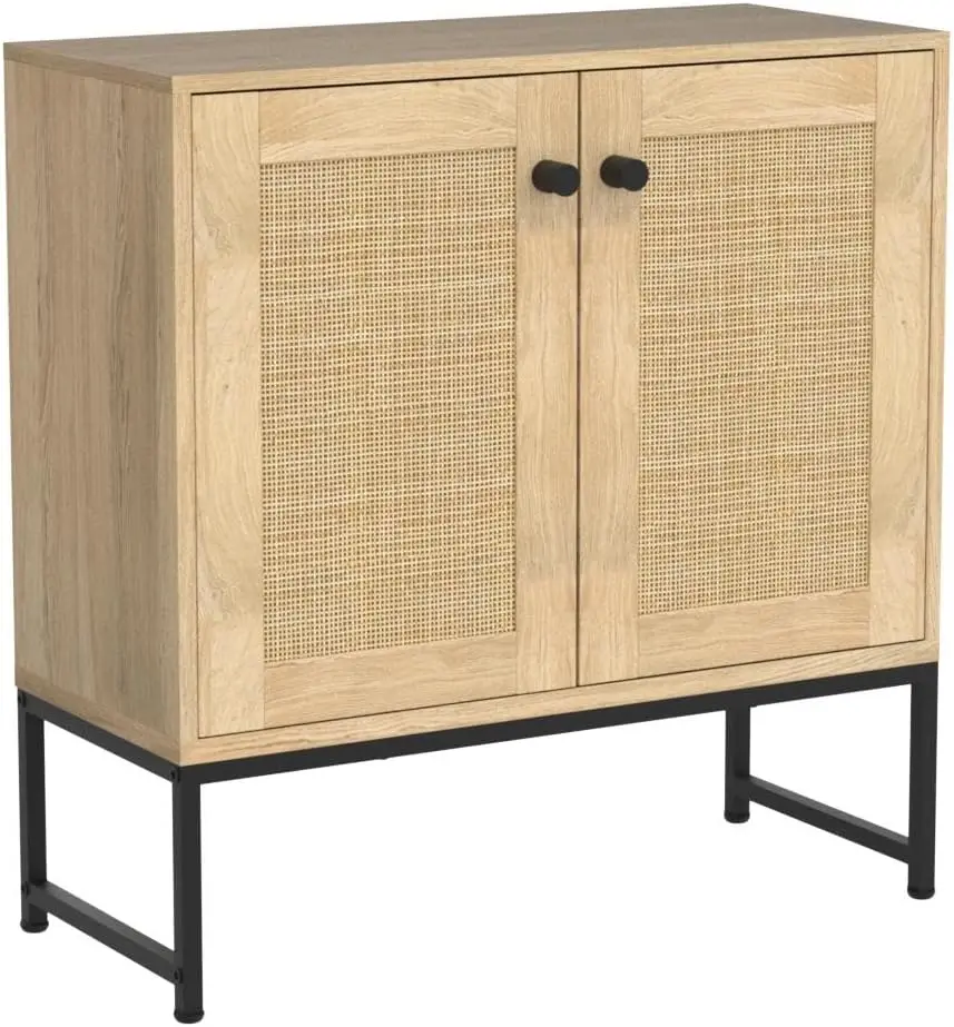 Products 2-Door Rattan Storage Cabinet, Accent Furniture, Multifunctional Cupboard for Living Room, Hallway