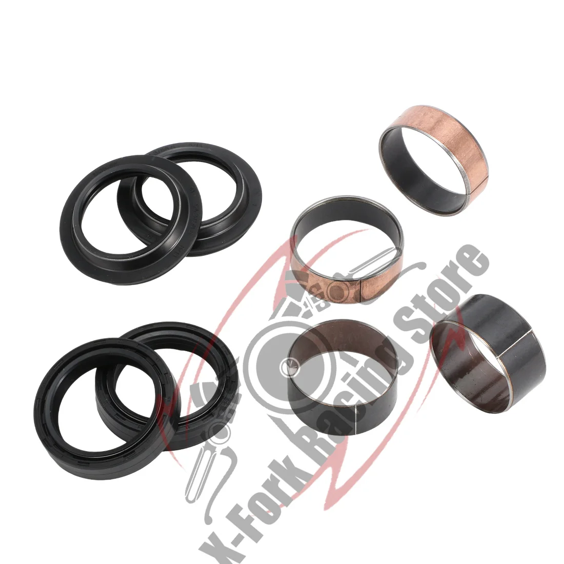 Front Fork Bushings External Guide Rails Dust Oil Seals Kit For YAMAHA FZ6R Fazer XJ6 2016-2017 4FM-23125-40-00 4EB-23145-01-00