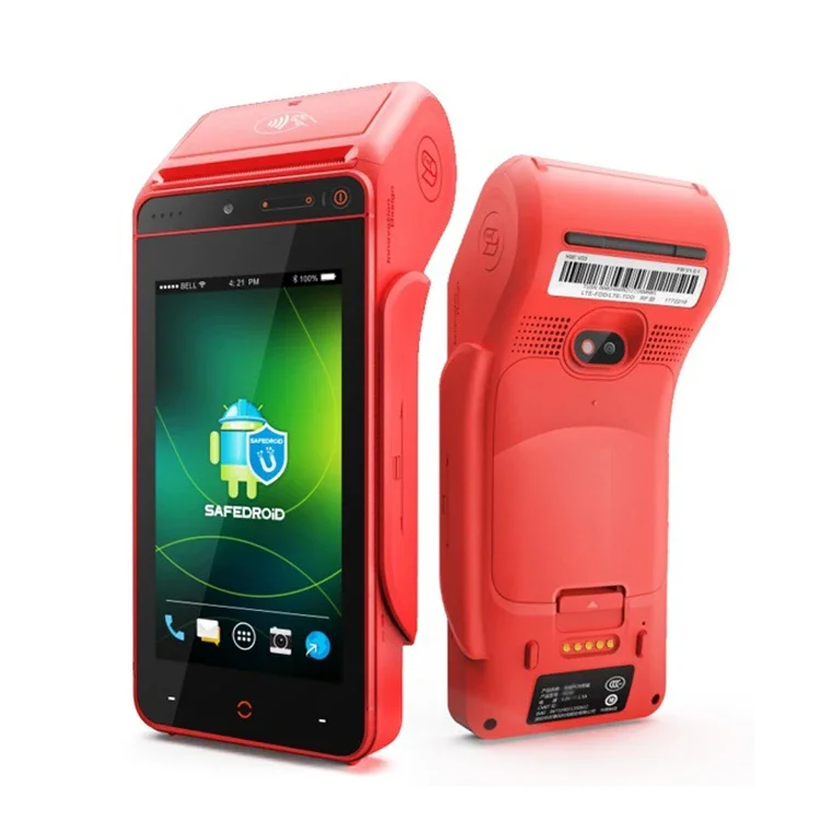 Handheld Android 8.1 Smart POS payment terminal supports 1D/2D bar code printing & receipt printing