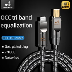 Cable USB HiFi Lightning a tipo B para amplificador, conector DAC de alta gama 7N OCC, A-B USB, A-C, B-C, conector Lightning C