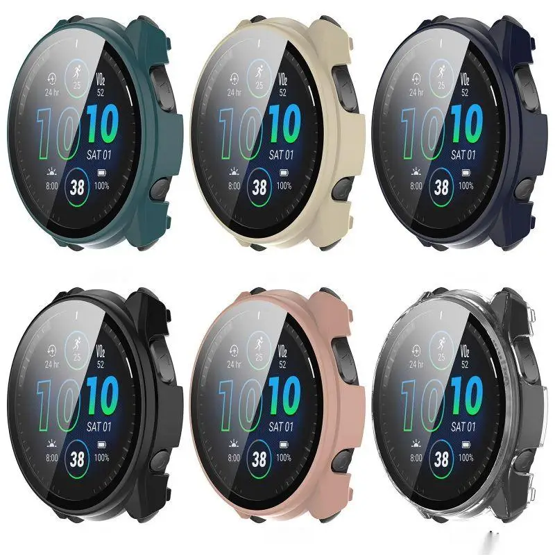 Tempered Glass Case For Garmin Forerunner 965 265 265s Samrt Watch Strap Bumper Cover Screen Protector Film Accessories