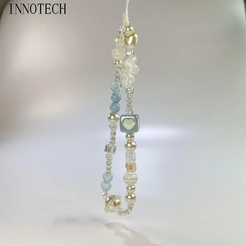 

Y2K серебряный ремешок для сотового телефона, прозрачная звезда, подвесной шнур, ремешок для телефона, анти-потерянный кулон, бусины, цепочка для телефона, декор для телефона