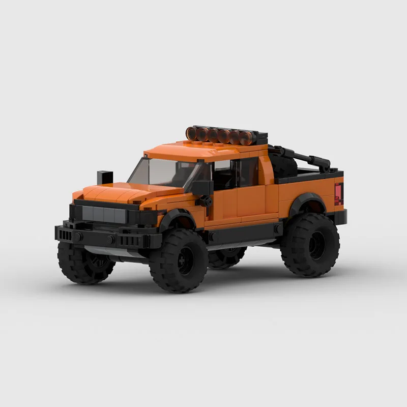 

MOC Forded F150 Raptor Speed Champions Orange Cars Techniced Building Blocks Bricks Set Kids Toys Gifts For Boys & Girls