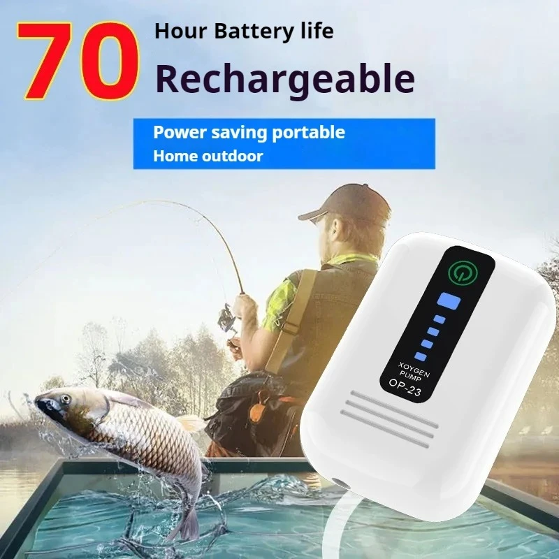 Bomba de oxígeno Usb portátil, compresor de oxígeno, bomba de aire recargable, pecera de acuario, accesorios de pesca al aire libre, envío directo