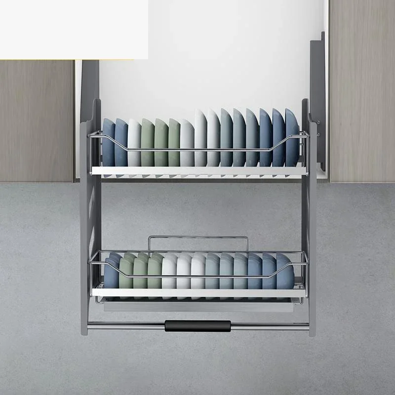 Cupboard DrainerDish Rack  Stainless Steel Hanging Organizer  Kitchen Cabinet Storage Basket