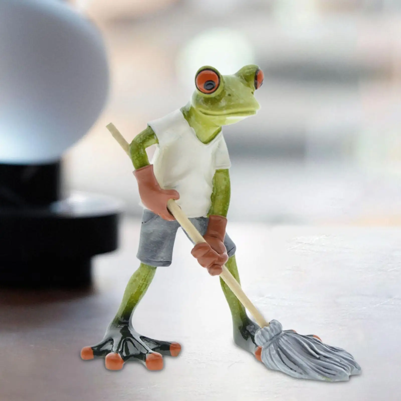 تمثال الضفدع زخرفة مجموعة الأعمال الفنية اللطيفة تمثال راتنج للديكور للمنزل
